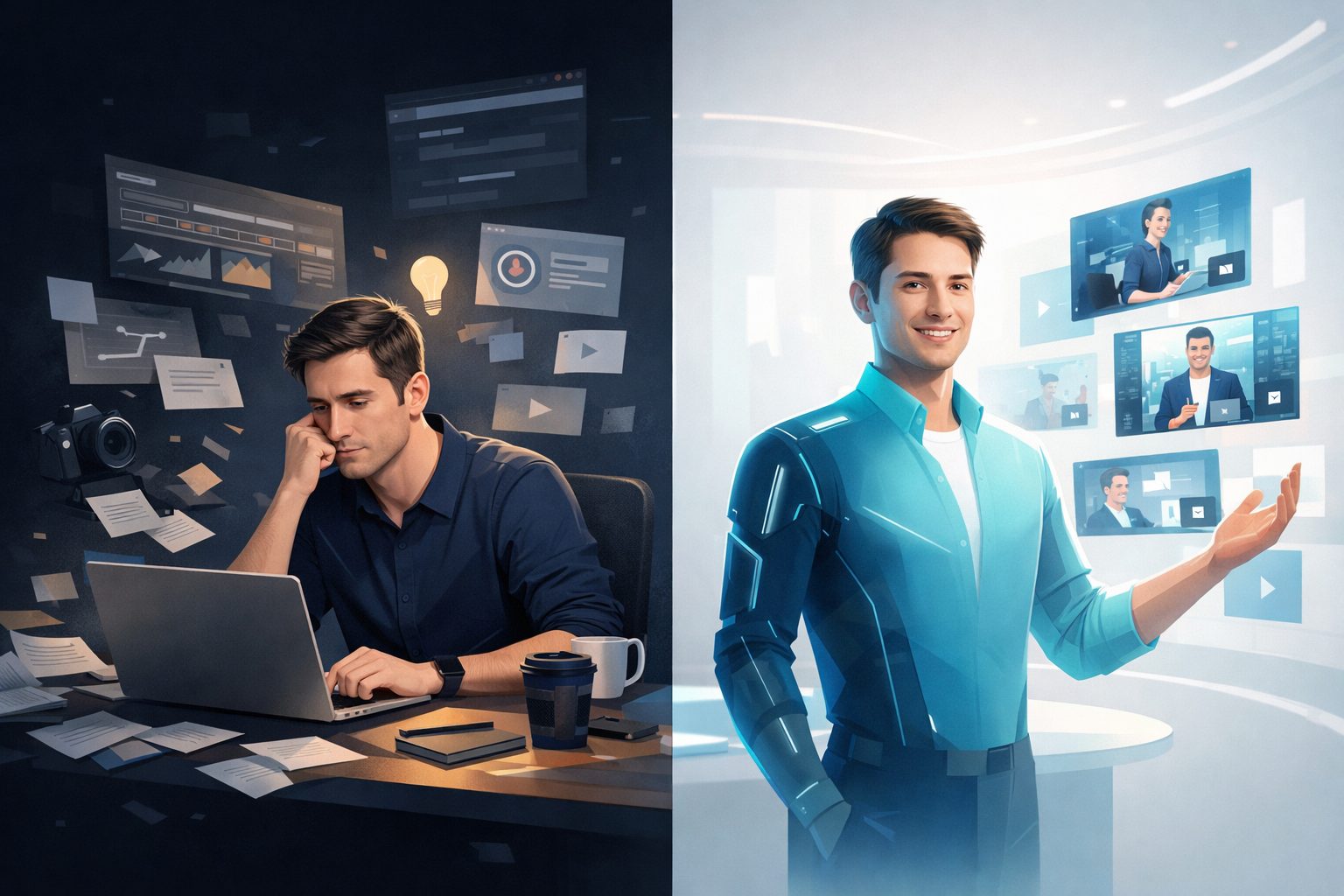 traditional video production vs best AI video generator for marketing