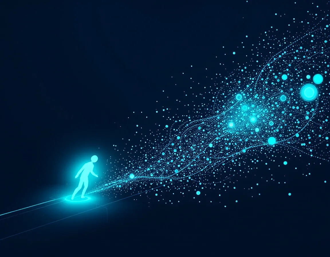 Abstract visualization of Claude token costs compounding exponentially as a conversation gets longer