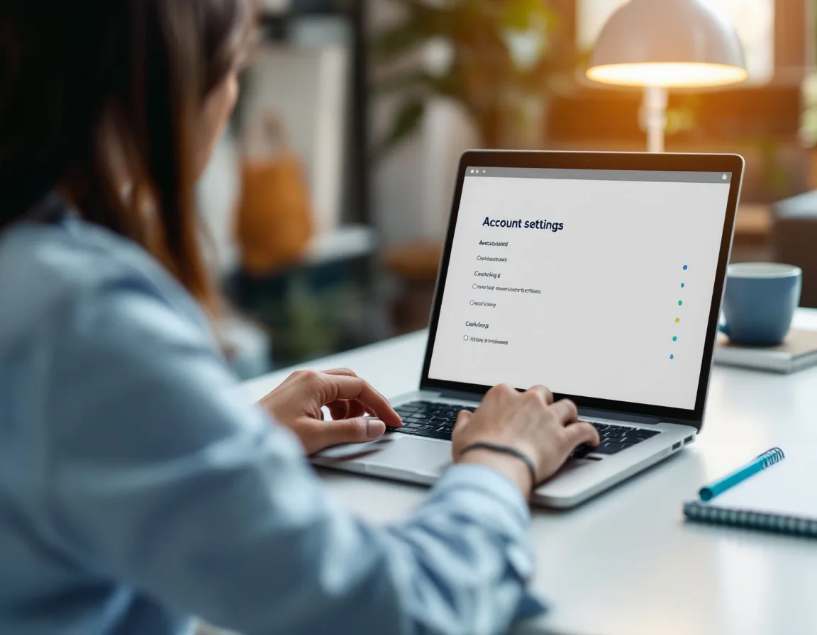 B2B professional navigating account settings to cancel a software subscription