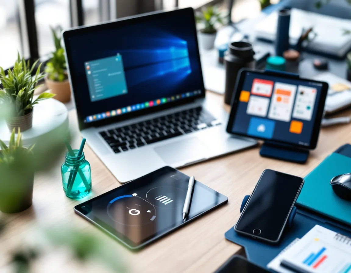 Multiple devices showing different AI search platforms representing the multi-platform approach to B2B visibility