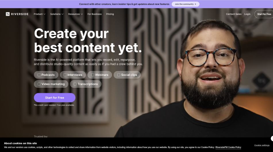 Riverside best video and podcast recording tool for content creators in 2026