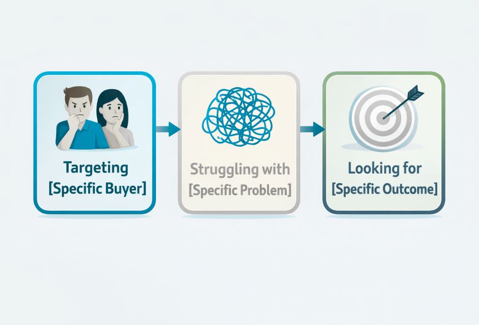 Visual showing how to create a compelling B2B marketing offer and message for the right target audience