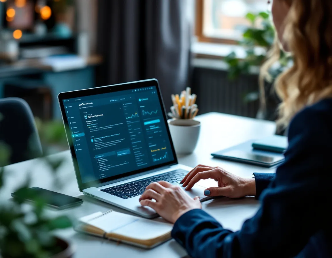 Professional B2B marketer reviewing AI video platform updates and pricing changes on a laptop
