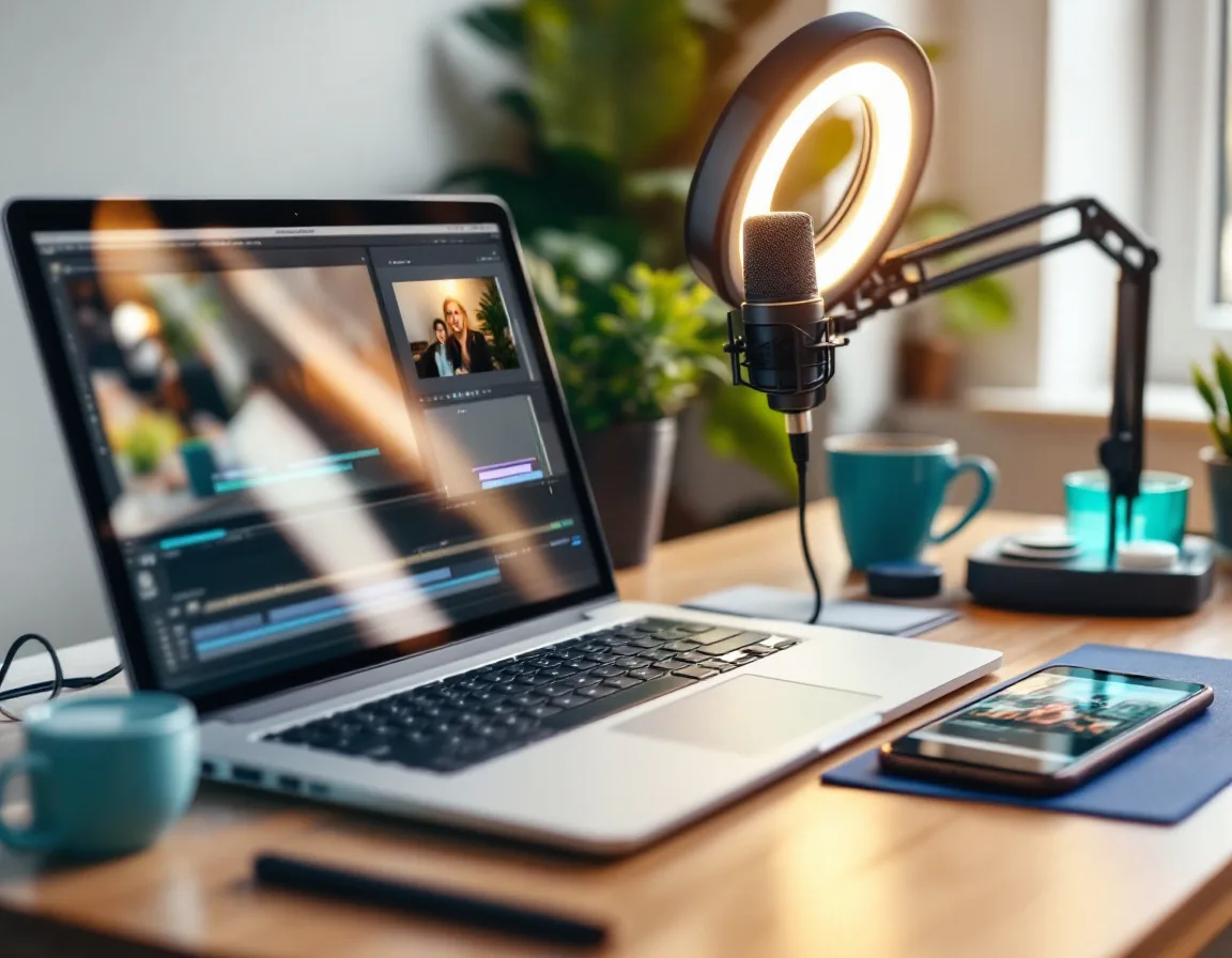 AI-powered content creation tools for podcast recording and video editing