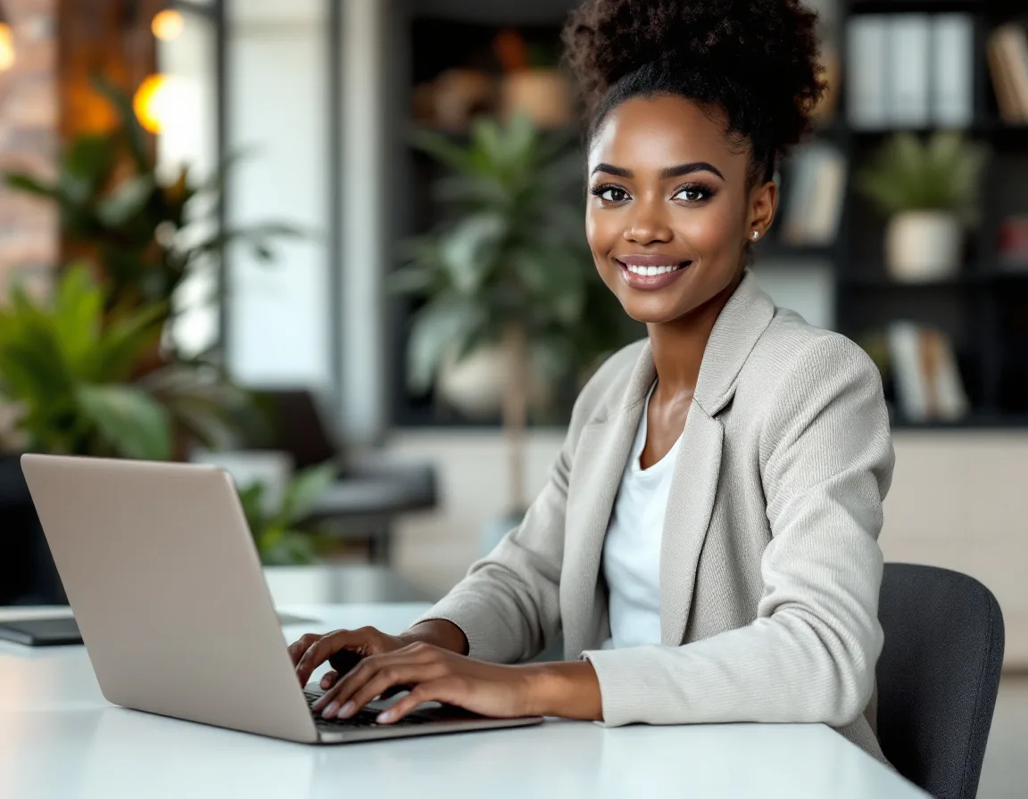 Business professional at desk representing the human layer in AI marketing systems