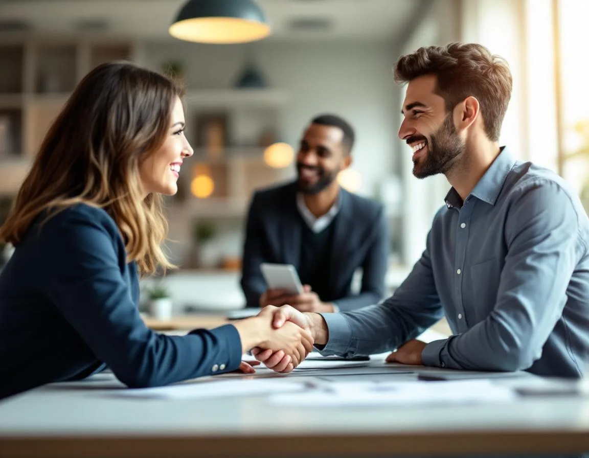 B2B referral program incentives — two-sided reward handshake between referrer and referred prospect