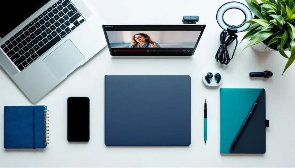 B2B content repurposing system tools arranged on a modern desk