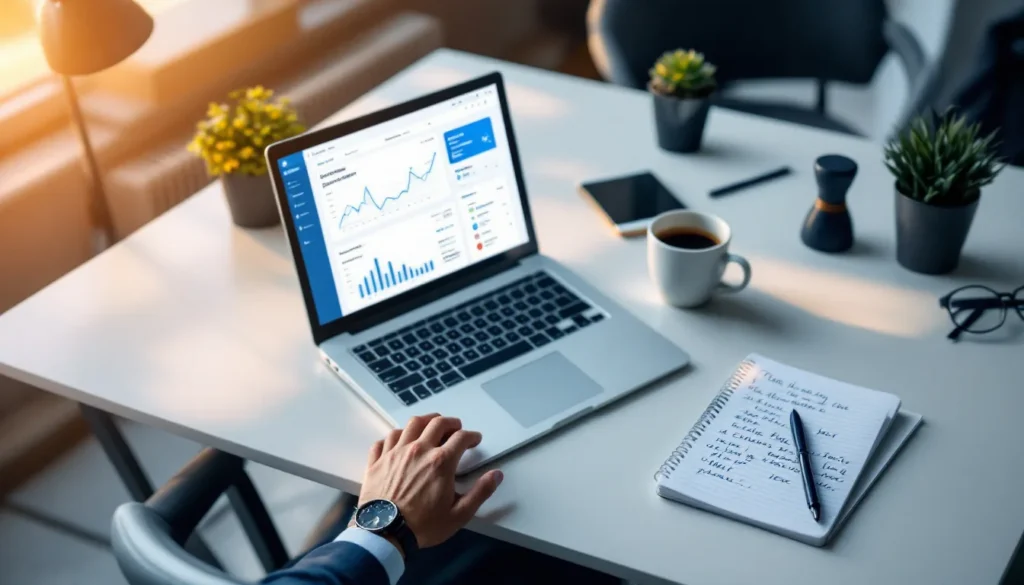 Instantly AI review workspace showing cold email outreach dashboard on laptop