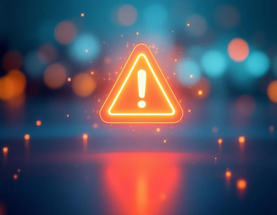Abstract caution signal concept representing limitations and data accuracy considerations for rb2b visitor identification