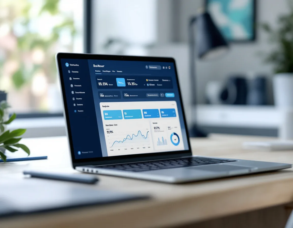 Laptop displaying a clean dashboard representing GoHighLevel as the B2B marketing operating layer