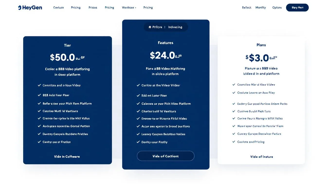HeyGen pricing plans 2026 showing Free at $0 per month, Creator at $29 per month, and Pro at $99 per month with plan features