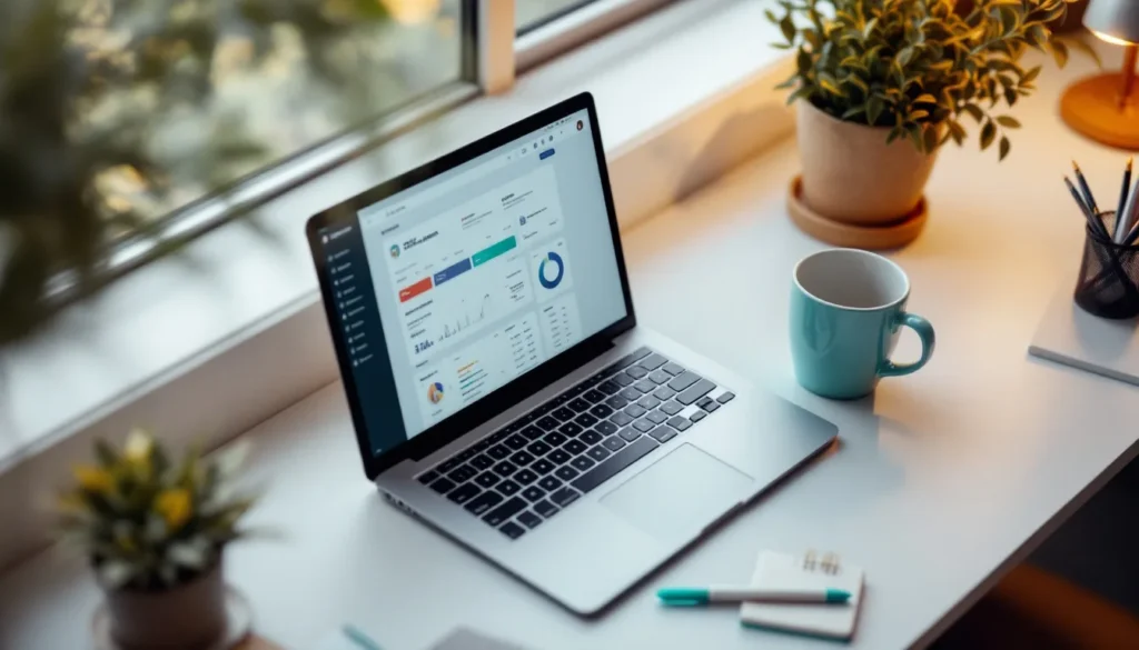 Clean home office desk setup for managing an offshore marketing team