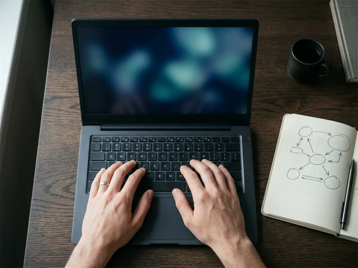 B2B buyer doing independent research before contacting a vendor