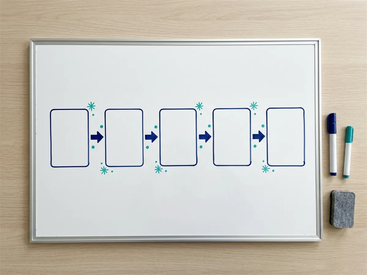 Five-part B2B marketing strategy framework showing sequential build order